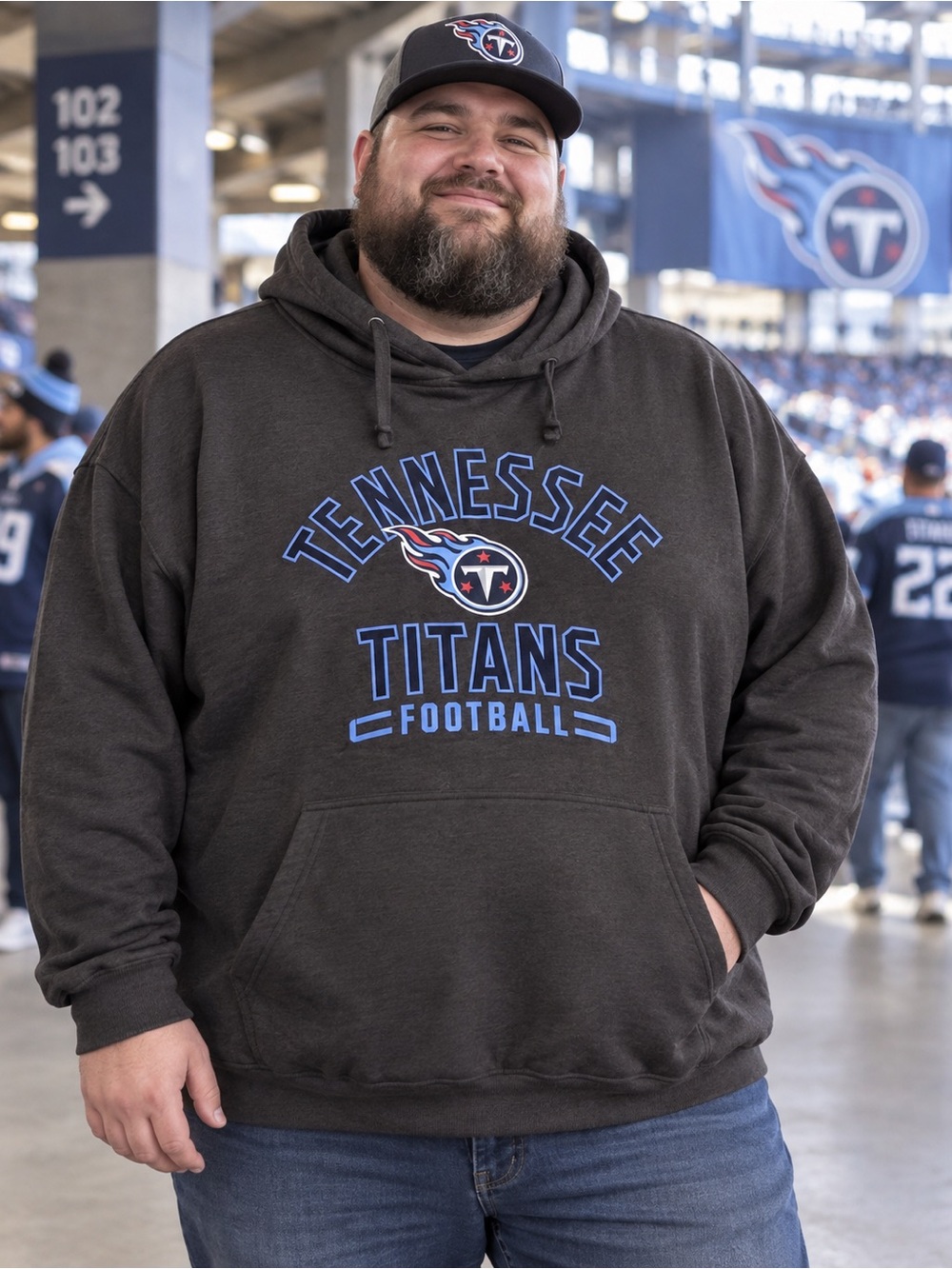🆕 Fanatics Tennessee Titans Football Hoodie Men’s 4XL Charcoal NWT